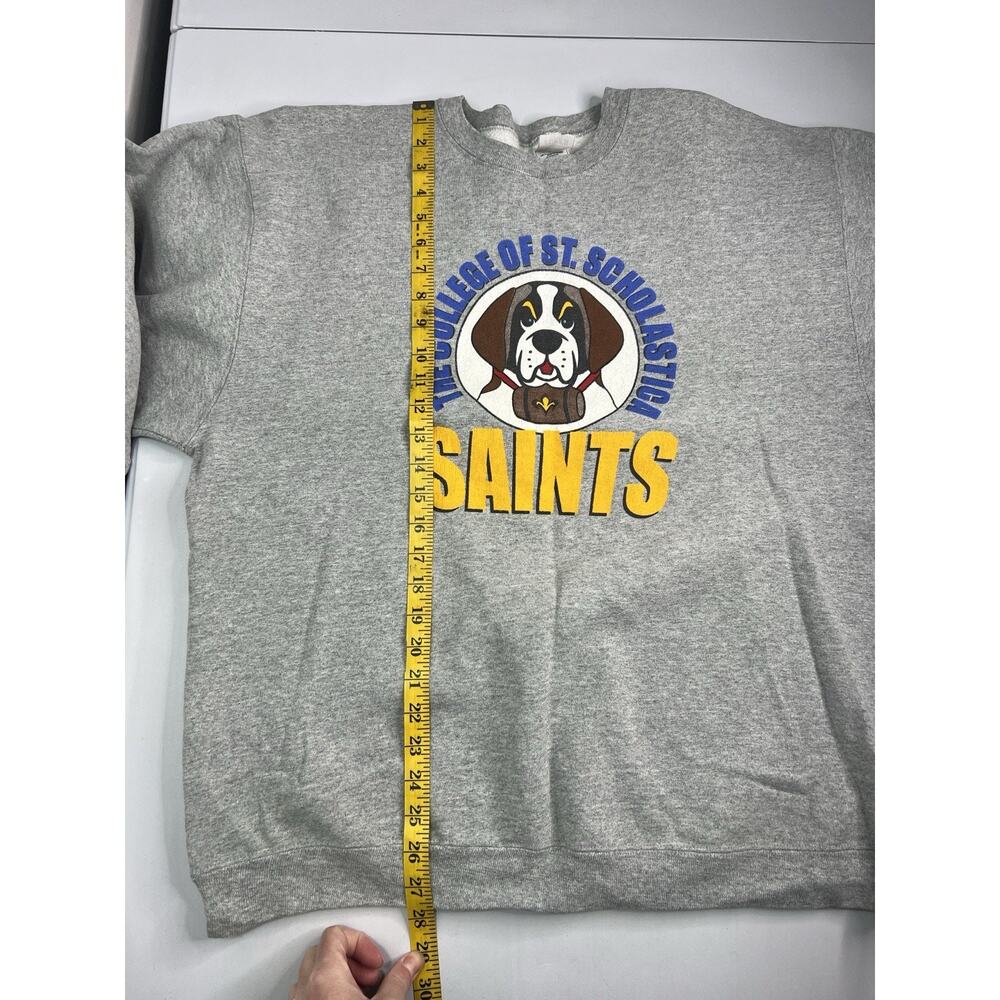 College Of St Scholastica Fruit Of The Loom Sweatshirt Gray Retro Men’s Size XL - Picture 4 of 9